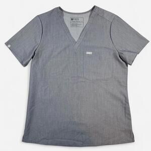 FIGS Catarina Scrub Top Women M Graphite One Pocket Medical Doctor Nursing